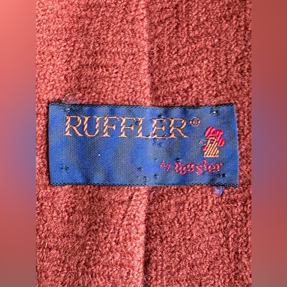 Vintage 70s Ruffler By Rooster Wool Necktie Tie Hippie Orange Retro professor - Picture 3 of 4